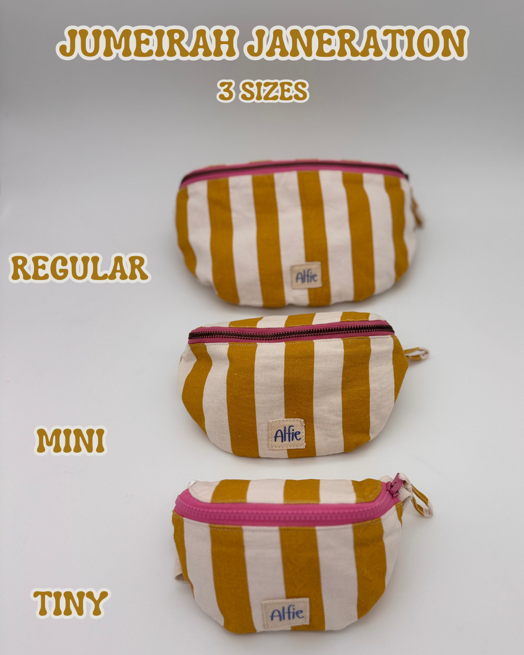 Fanny pack - Tiny kid size - Stripes of yellow