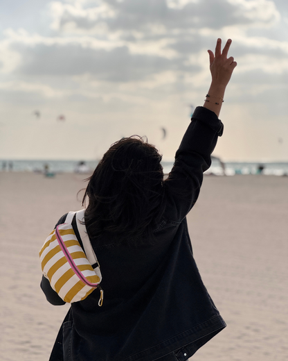 Fanny pack - Adult Teens Size - Stripes of yellow